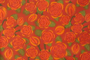 Canvas Stoff Rosen - Roter Dekostoff mit Vintage Muster - Rose - krokkoli.