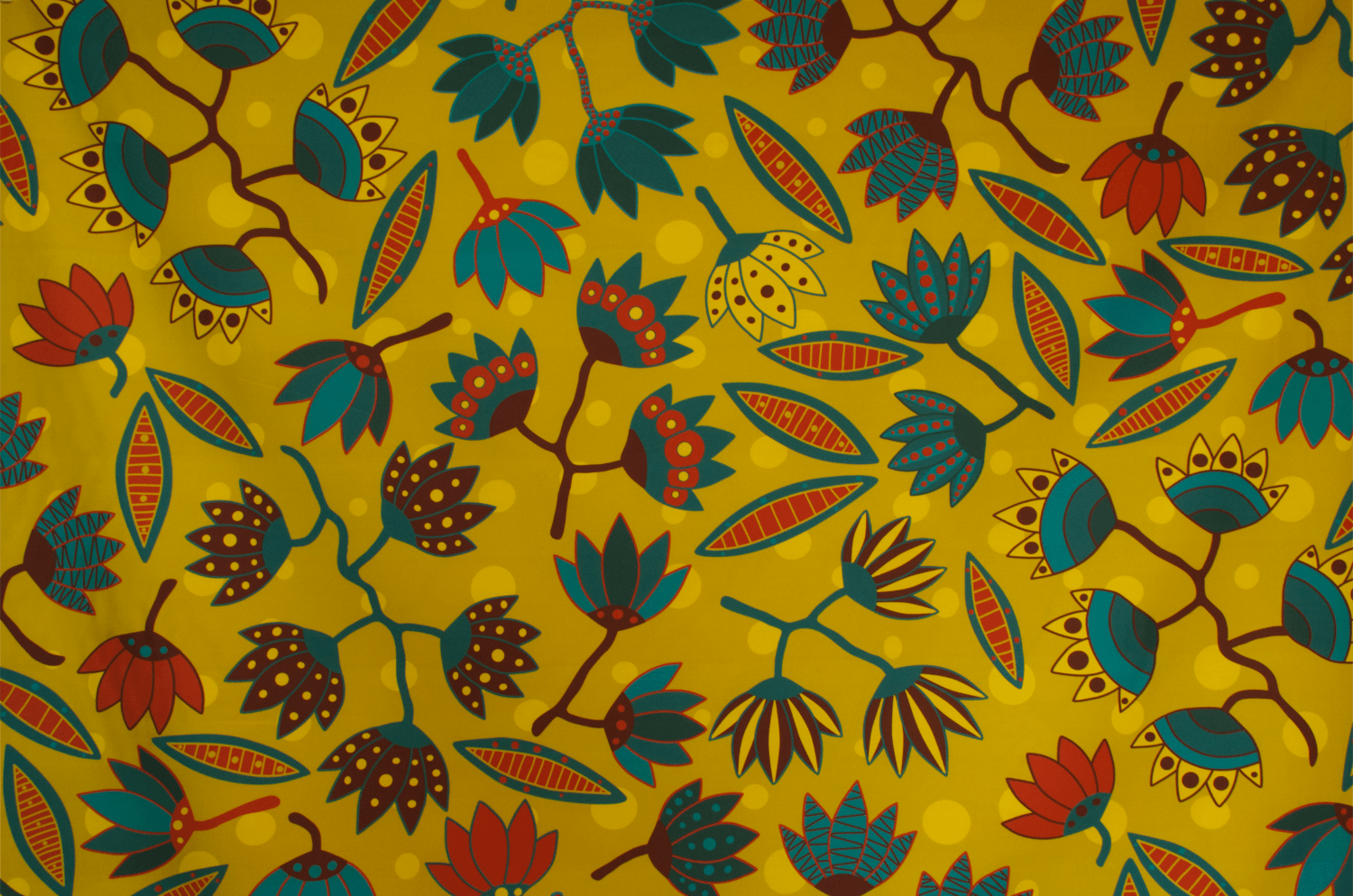 Taschenstoff Canvas - Dekostoff retro Muster gelb - Quille - krokkoli.