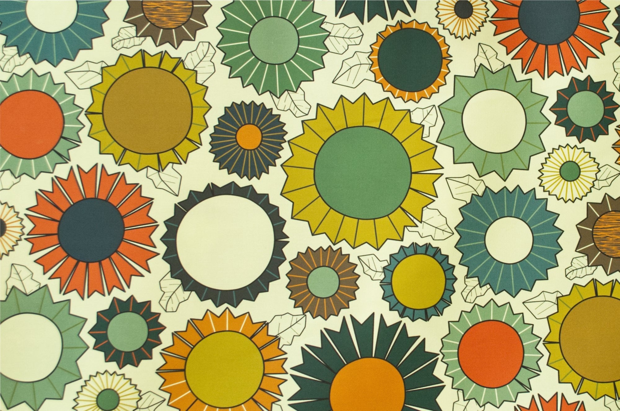 Baumwollstoff Blumen retro Vorhang - Dekostoff gemustert - Sanne